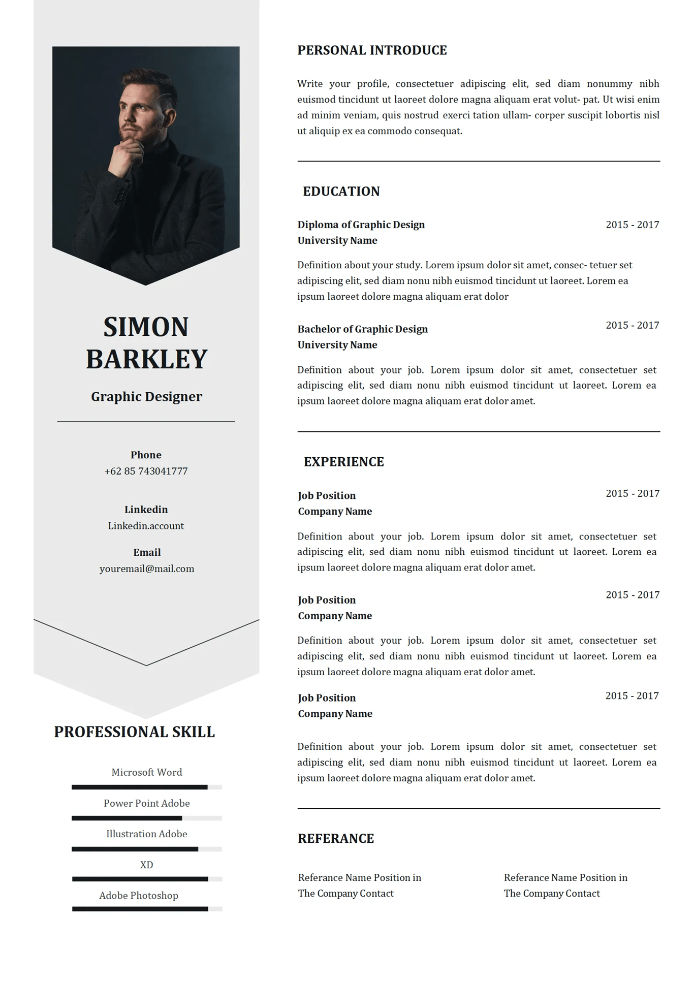 ATS Professional Resume Template – Clean Academic CV Design