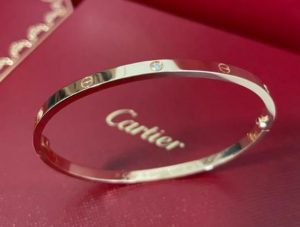 Cartier 玫瑰金 LOVE 手镯 无钻
